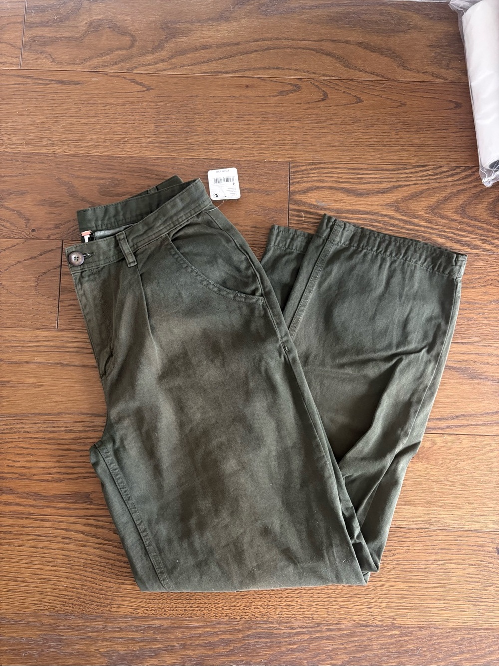 Free People Olive Straight Leg Utility Pants
